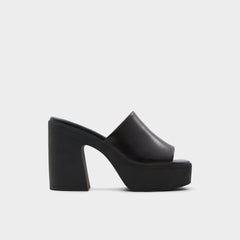 Aldo Maysee Other Black Leather Smooth Women's Mule slides - Heeled mule, Platform Women