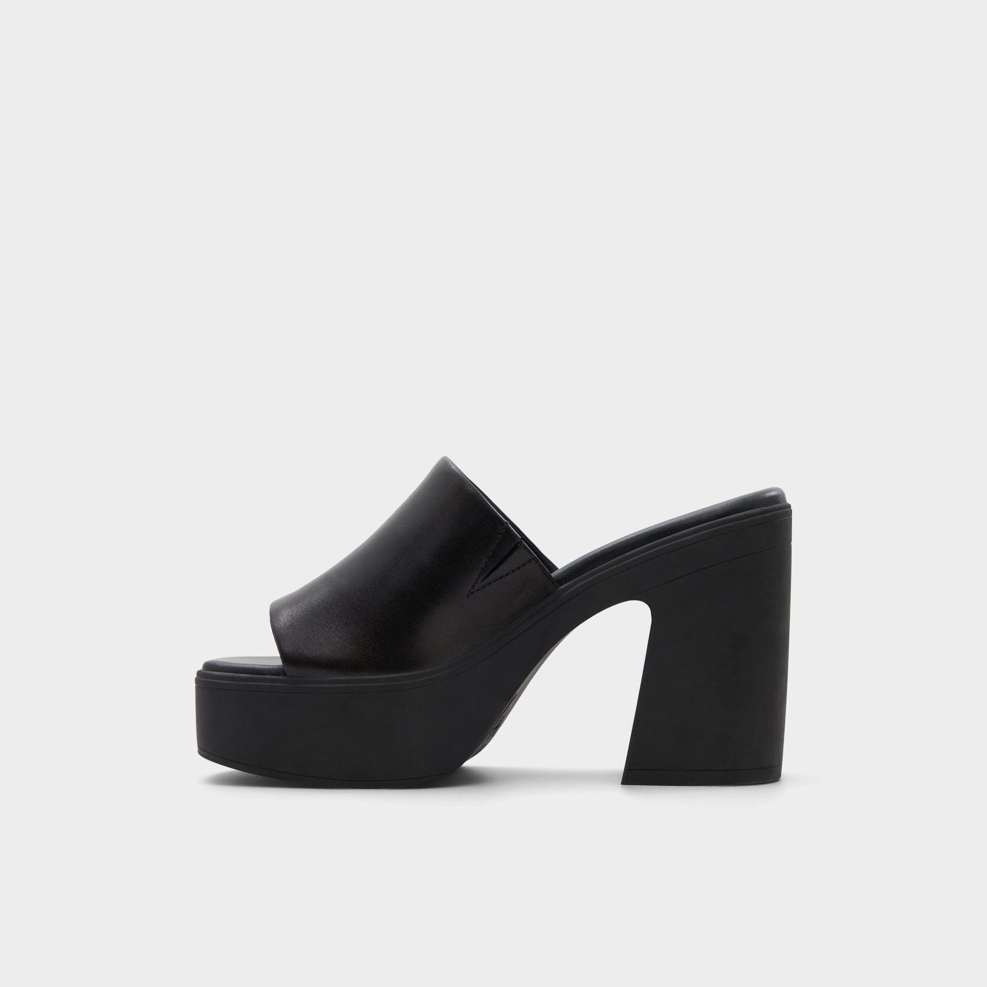 Aldo Maysee Other Black Leather Smooth Women's Mule slides - Heeled mule, Platform Women