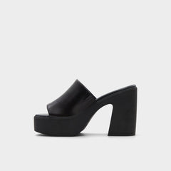 Aldo Maysee Other Black Leather Smooth Women's Mule slides - Heeled mule, Platform Women