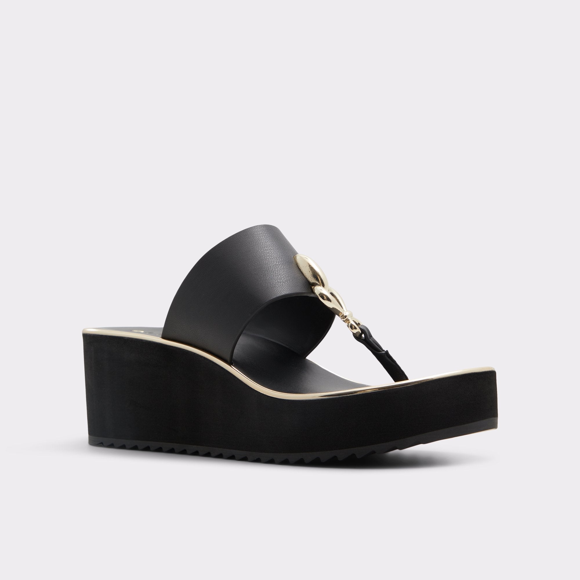 Aldo Penelopy Black Women's Wedges - Wedge sandal, Wedge heel Women