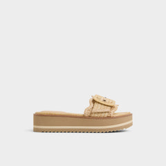 Aldo Wavynelly Light Beige Women's Flats - Slide sandal, Platform Women