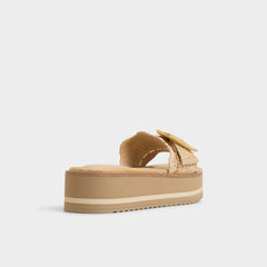 Aldo Wavynelly Light Beige Women's Flats - Slide sandal, Platform Women