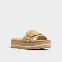 Aldo Wavynelly Light Beige Women's Flats - Slide sandal, Platform Women