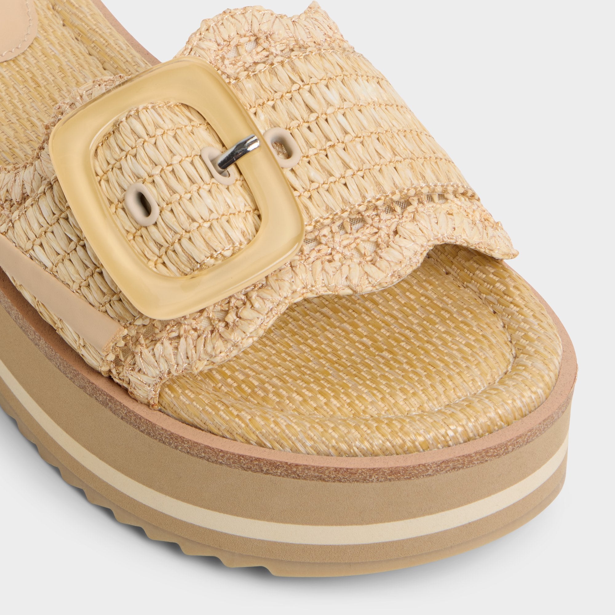 Aldo Wavynelly Light Beige Women's Flats - Slide sandal, Platform Women