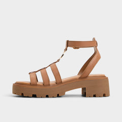 Aldo Lamington Medium Brown Women's Strappy sandals - Gladiator sandal, Lug sole Women