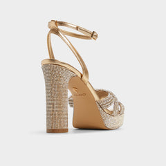 Aldo Shimma Gold Women's Iridescent metallics - Strappy heeled sandal, Platform Women