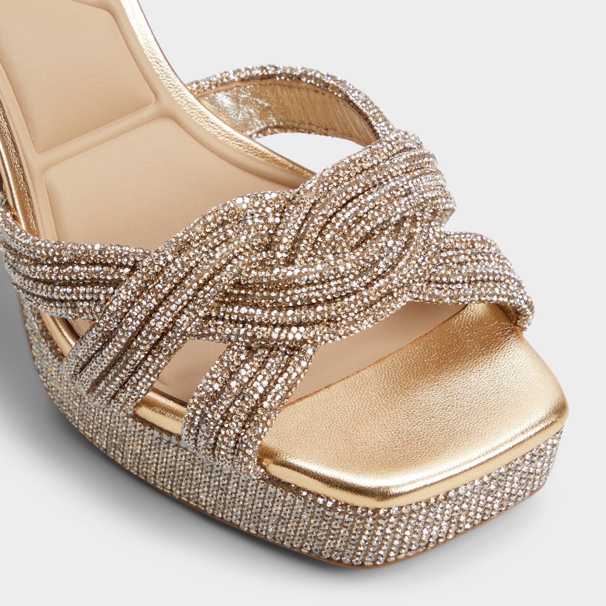 Aldo Shimma Gold Women's Iridescent metallics - Strappy heeled sandal, Platform Women
