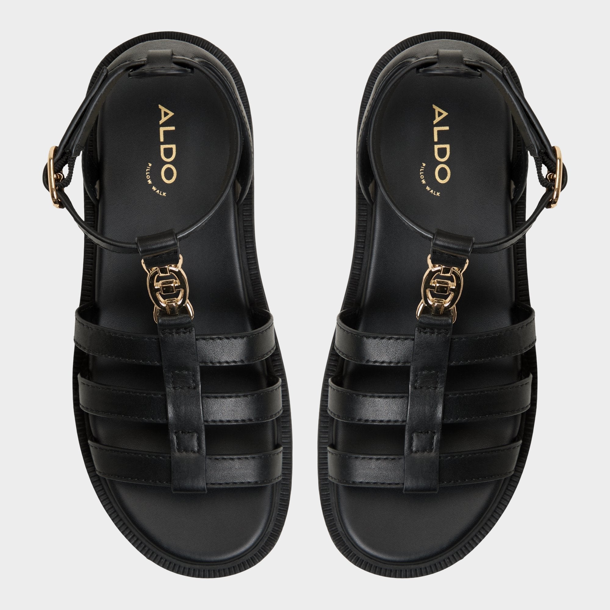 Aldo Lamington Black Women's Strappy sandals - Gladiator sandal, Lug sole Women