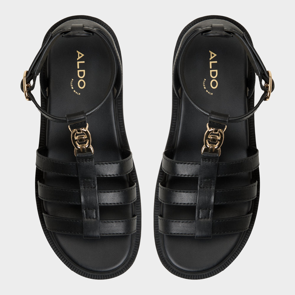 Aldo Lamington Black Women's Strappy sandals - Gladiator sandal, Lug sole Women