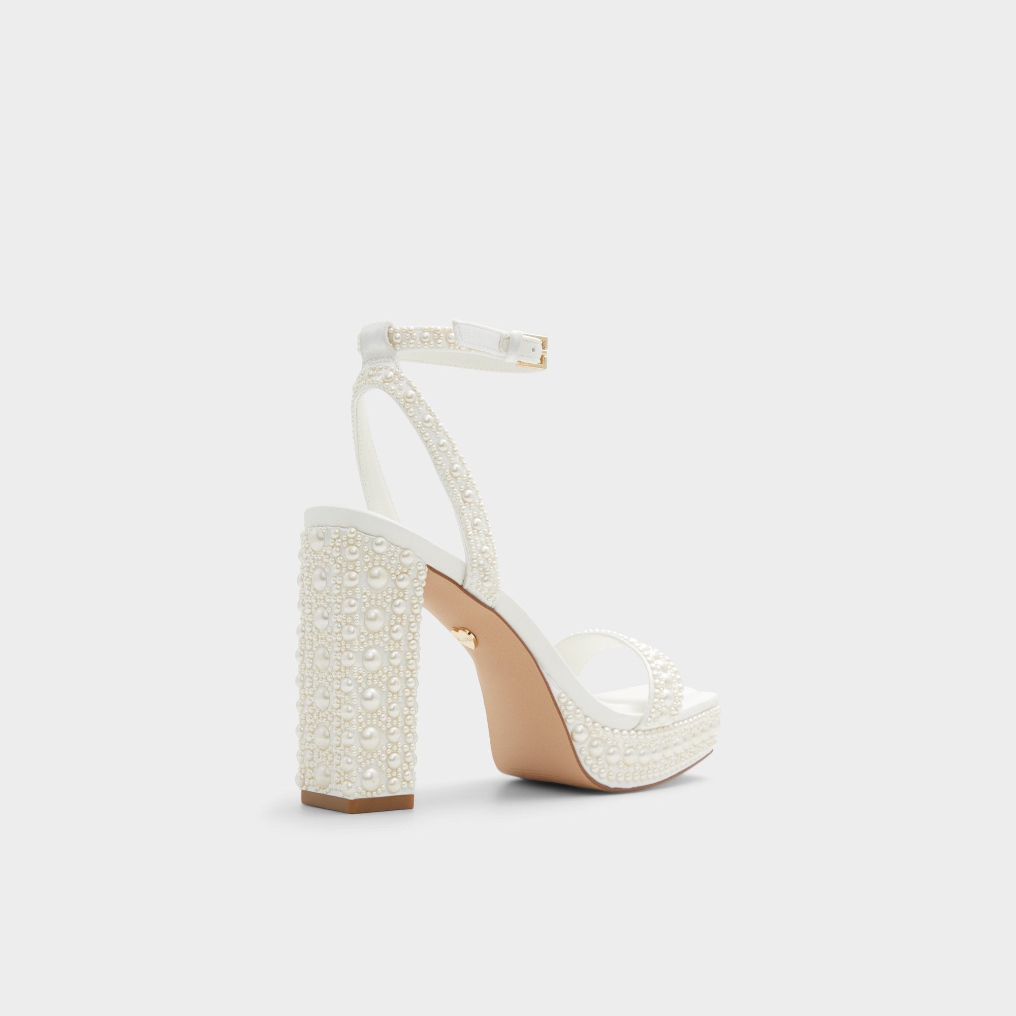 Aldo Lulu White Women's Strappy sandals - Strappy heeled sandal, Block heel Women