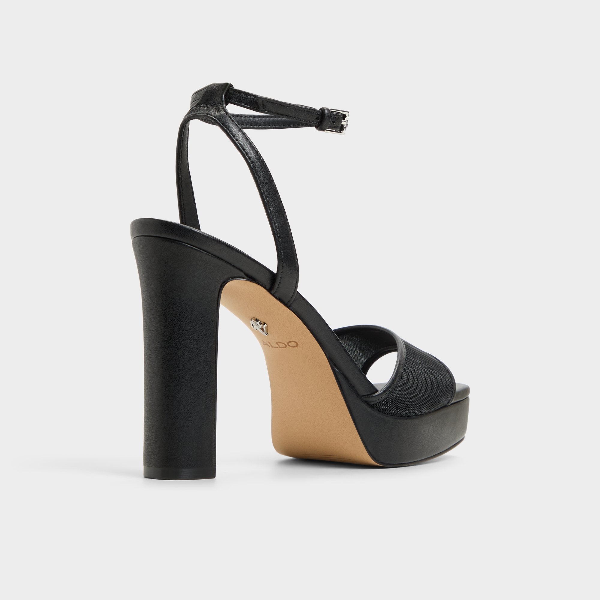 Aldo Chicglimmer Black Women's Platform sandals - Strappy heeled sandal, Block heel Women
