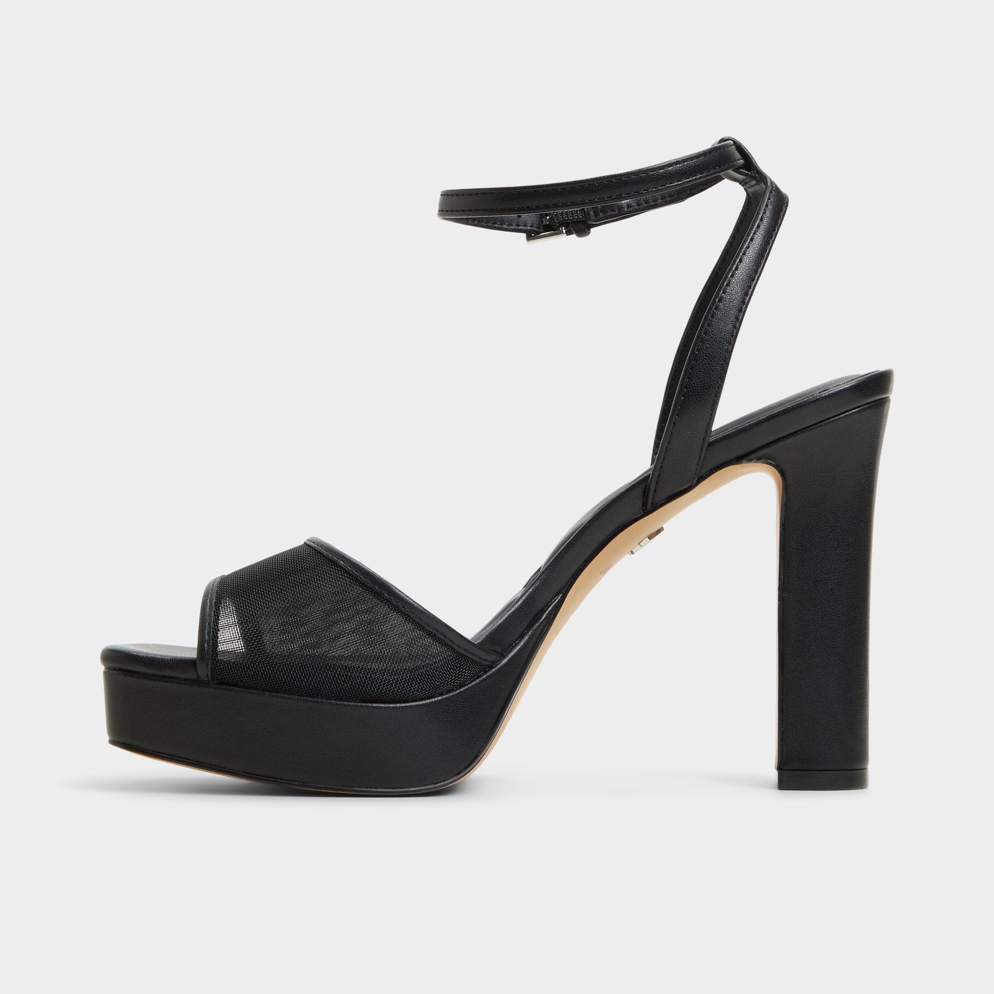 Aldo Chicglimmer Black Women's Platform sandals - Strappy heeled sandal, Block heel Women
