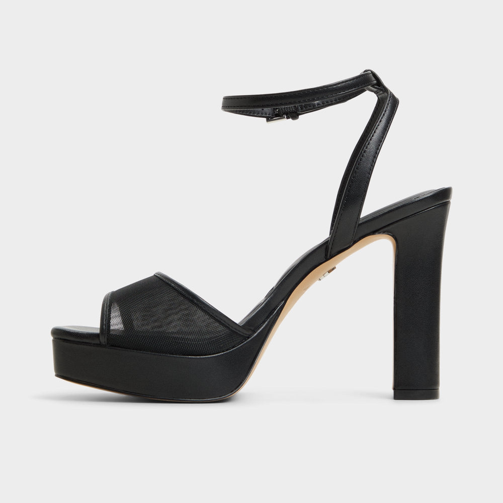 Aldo Chicglimmer Black Women's Platform sandals - Strappy heeled sandal, Block heel Women