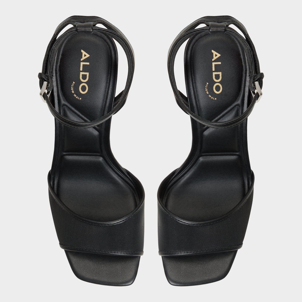 Aldo Chicglimmer Black Women's Platform sandals - Strappy heeled sandal, Block heel Women