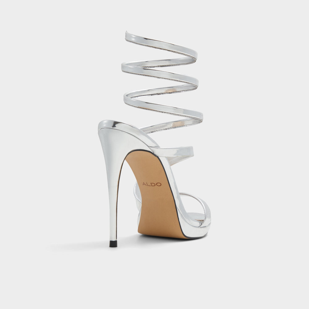 Aldo Katswirl in Silver - Strappy sandal, Stiletto platform Women
