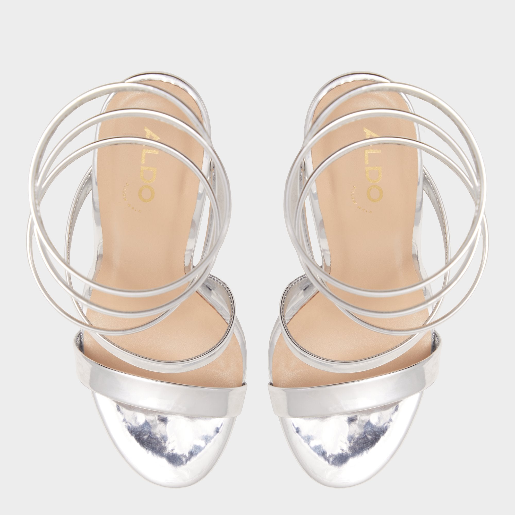 Aldo Katswirl in Silver - Strappy sandal, Stiletto platform Women