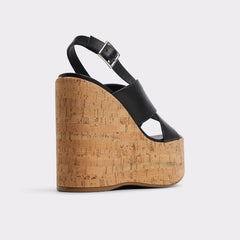 Aldo Sandcastle Black Women's Platform sandals - Strappy wedge sandal Women