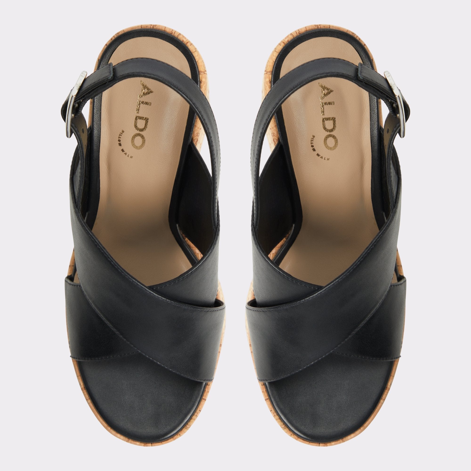 Aldo Sandcastle Black Women's Platform sandals - Strappy wedge sandal Women