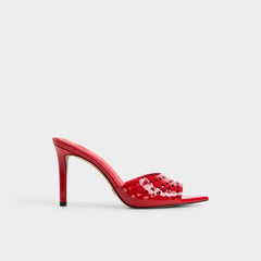 Aldo Lovemule in Medium Red - Heeled mule, Stiletto heel Women|New