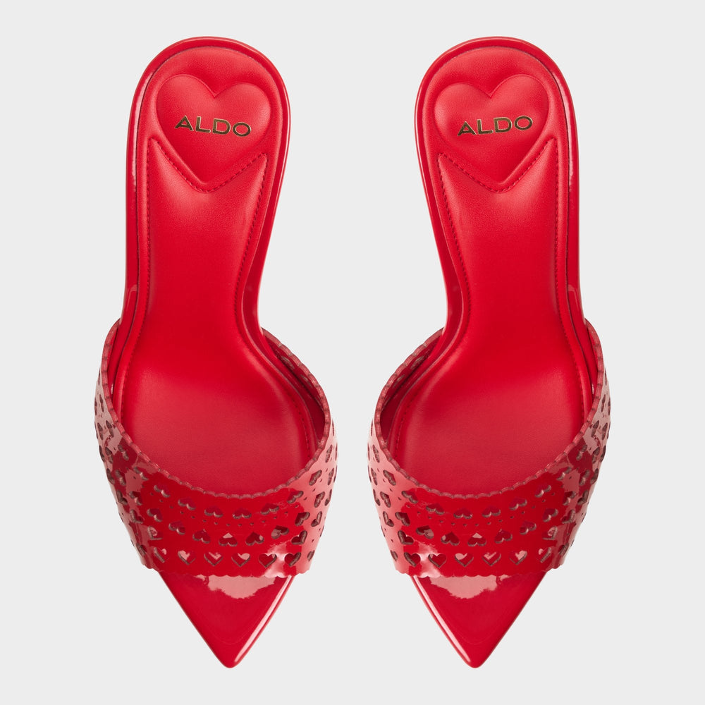 Aldo Lovemule in Medium Red - Heeled mule, Stiletto heel Women|New