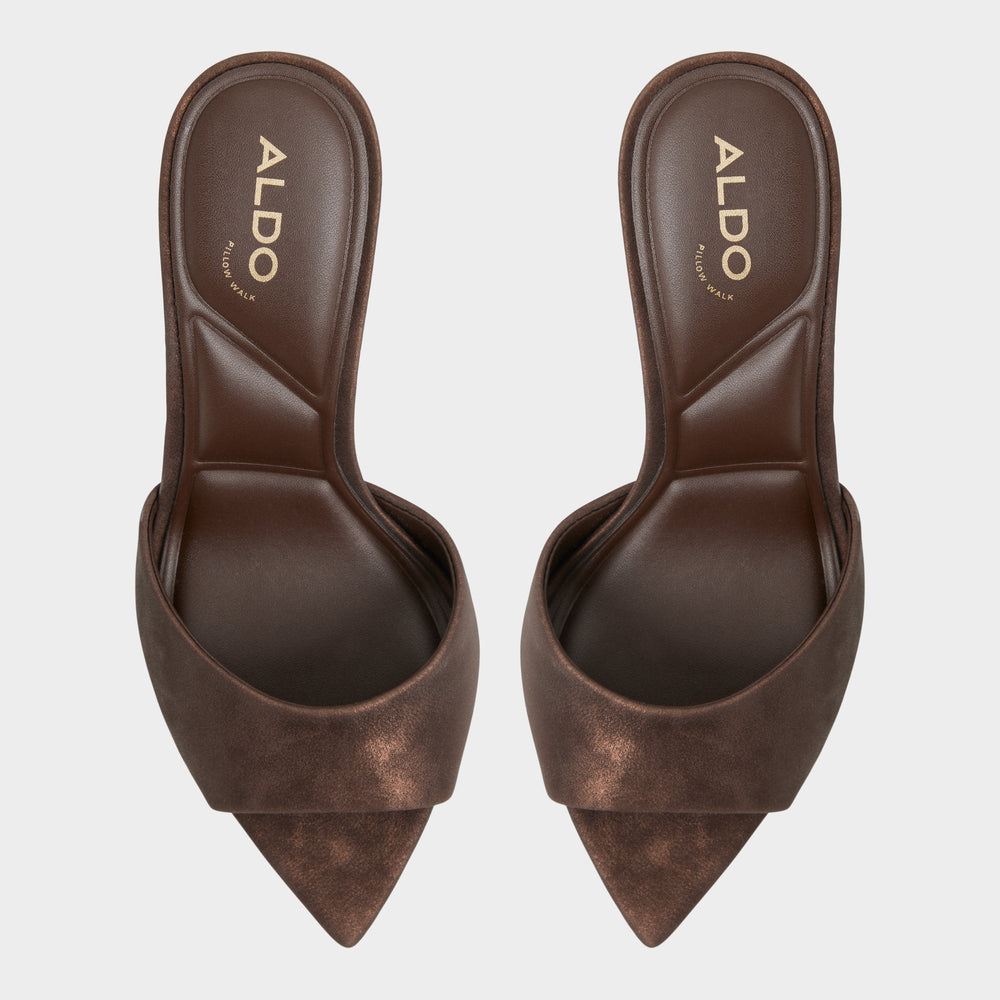 Aldo Anniebrilden Dark Brown Women's Mule slides - Heeled mule, Stiletto heel Women