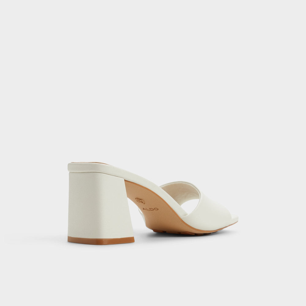 Aldo Tisha White Women's Heeled mules - Heeled mule, Block heel Women