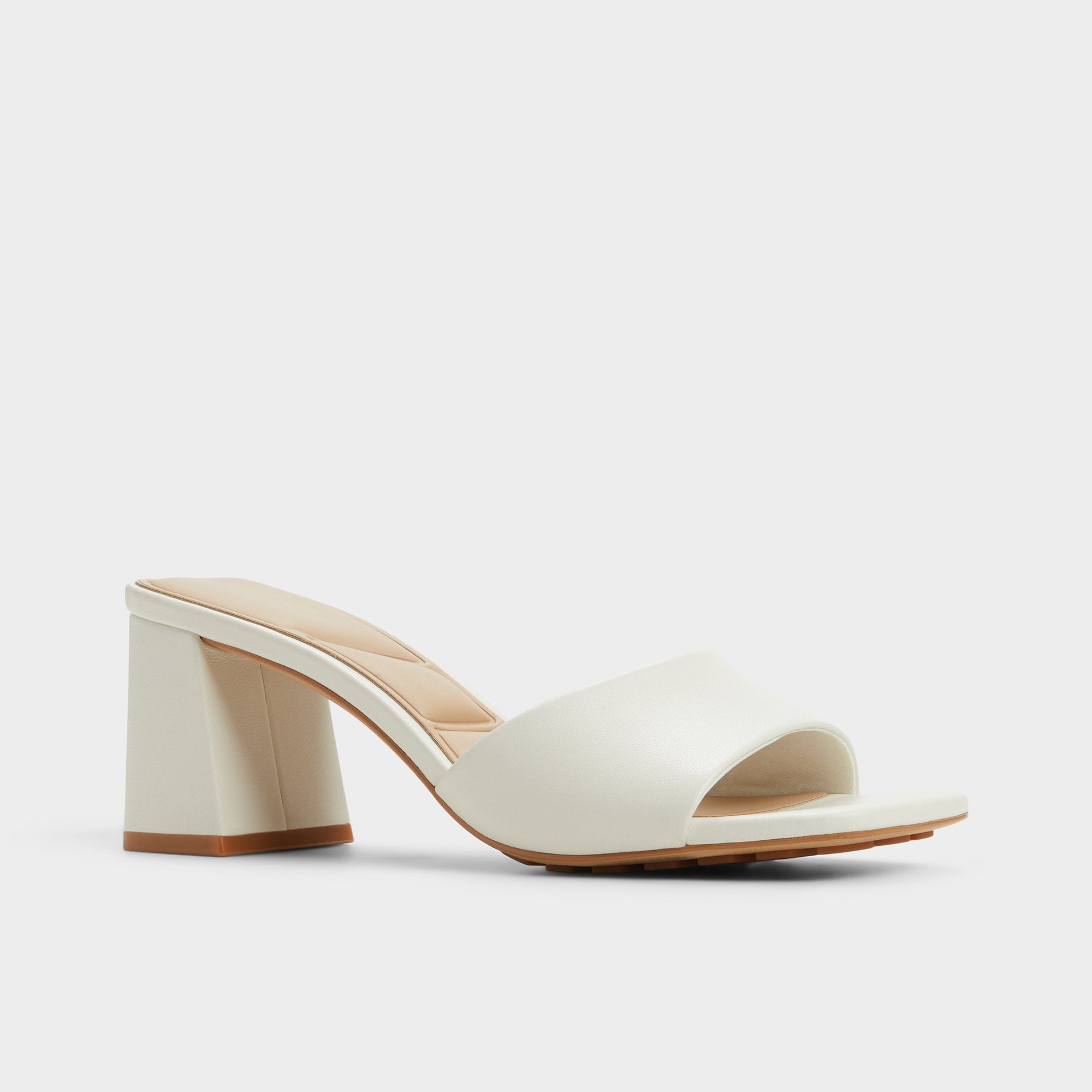 Aldo Tisha White Women's Heeled mules - Heeled mule, Block heel Women