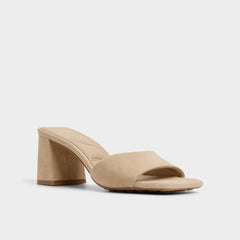 Aldo Tisha Beige Women's Heeled mules - Heeled mule, Block heel Women