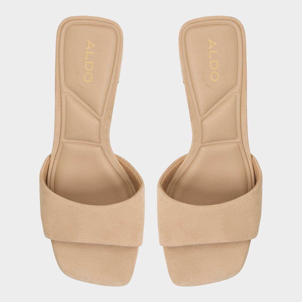 Aldo Tisha Beige Women's Heeled mules - Heeled mule, Block heel Women