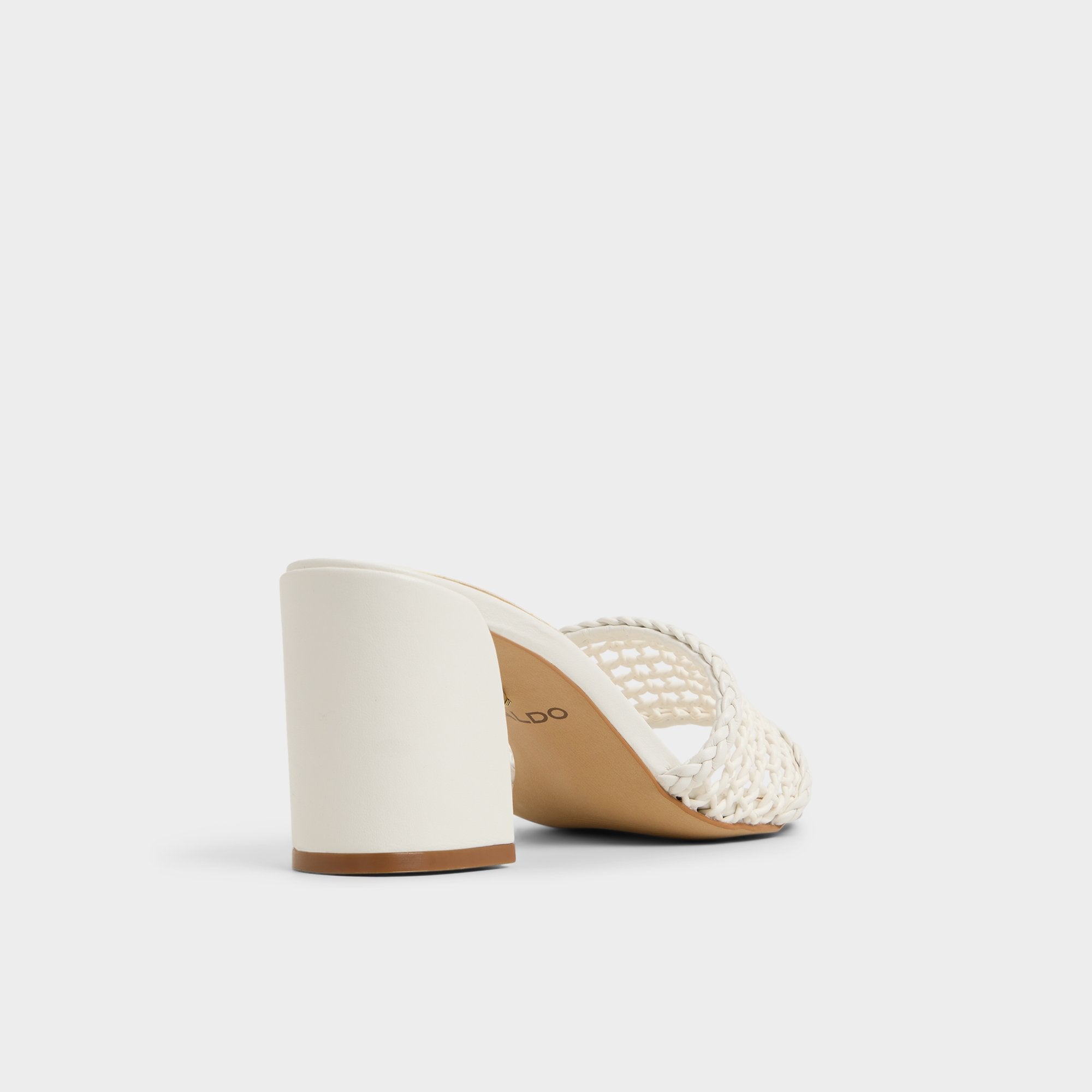 Aldo Beachdate White/Bone Women's Block heels - Heeled mule, Block heel Women