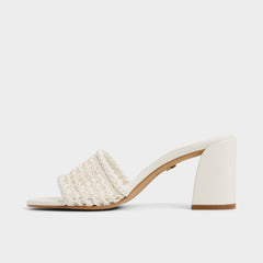 Aldo Beachdate White/Bone Women's Block heels - Heeled mule, Block heel Women