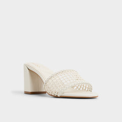 Aldo Beachdate White/Bone Women's Block heels - Heeled mule, Block heel Women