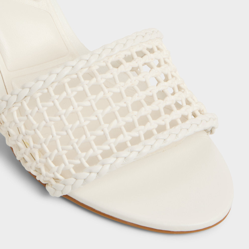 Aldo Beachdate White/Bone Women's Block heels - Heeled mule, Block heel Women