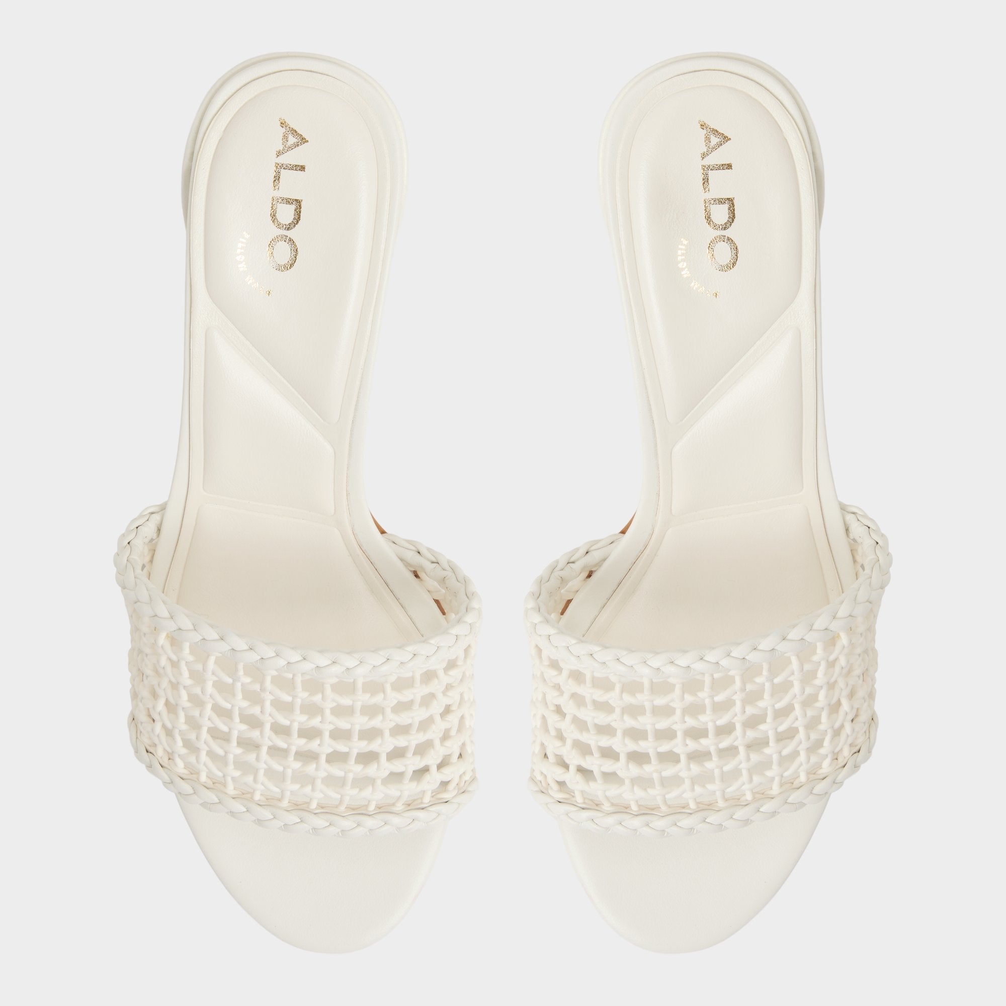 Aldo Beachdate White/Bone Women's Block heels - Heeled mule, Block heel Women