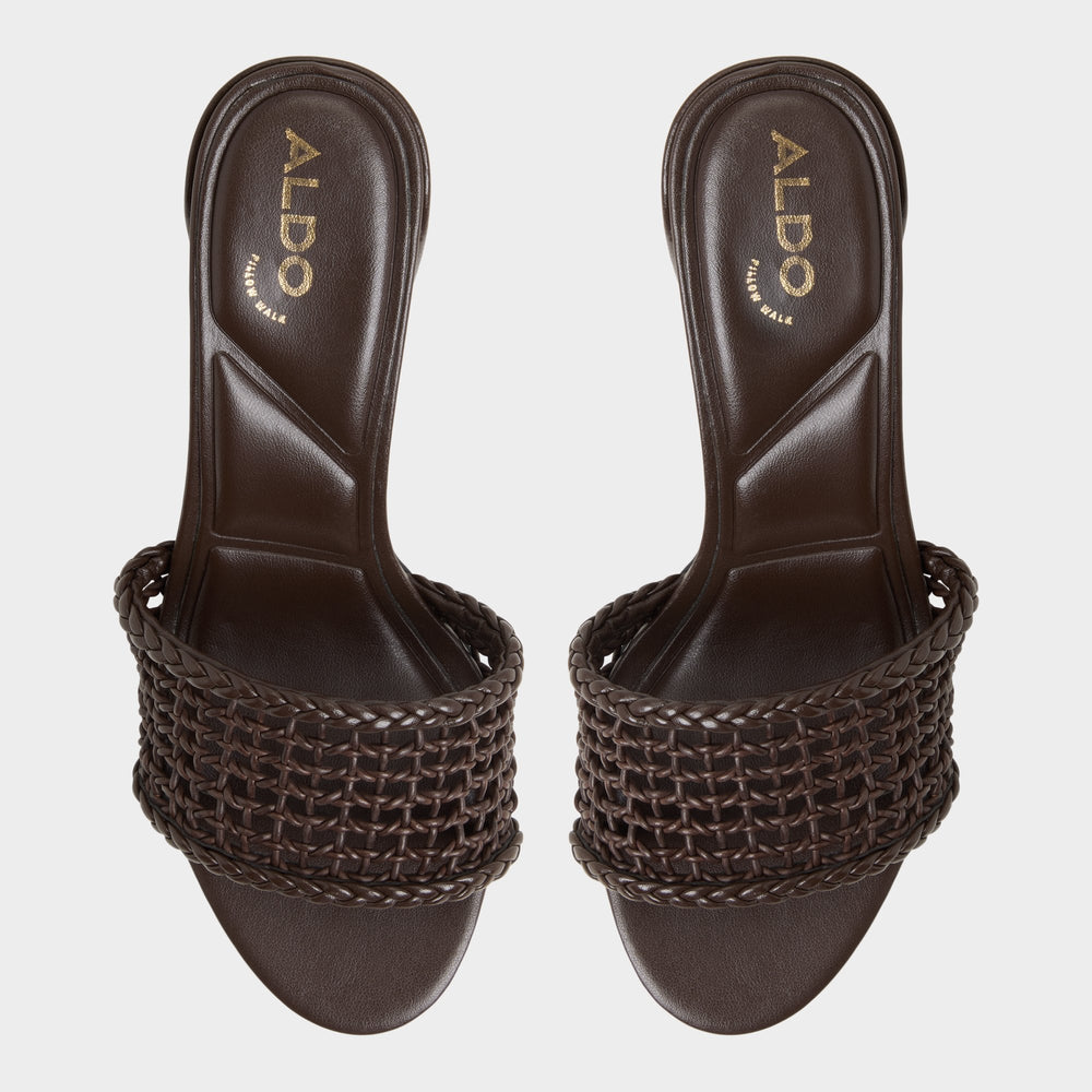 Aldo Beachdate Dark Brown Women's Block heels - Heeled mule, Block heel Women