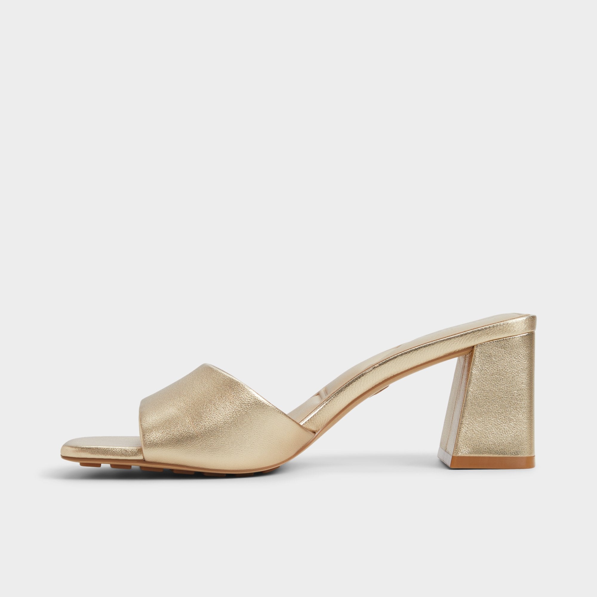 Aldo Tisha Gold Women's Heeled mules - Heeled mule, Block heel Women