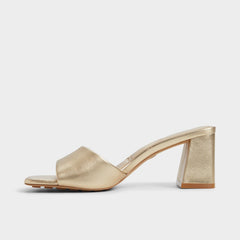 Aldo Tisha Gold Women's Heeled mules - Heeled mule, Block heel Women