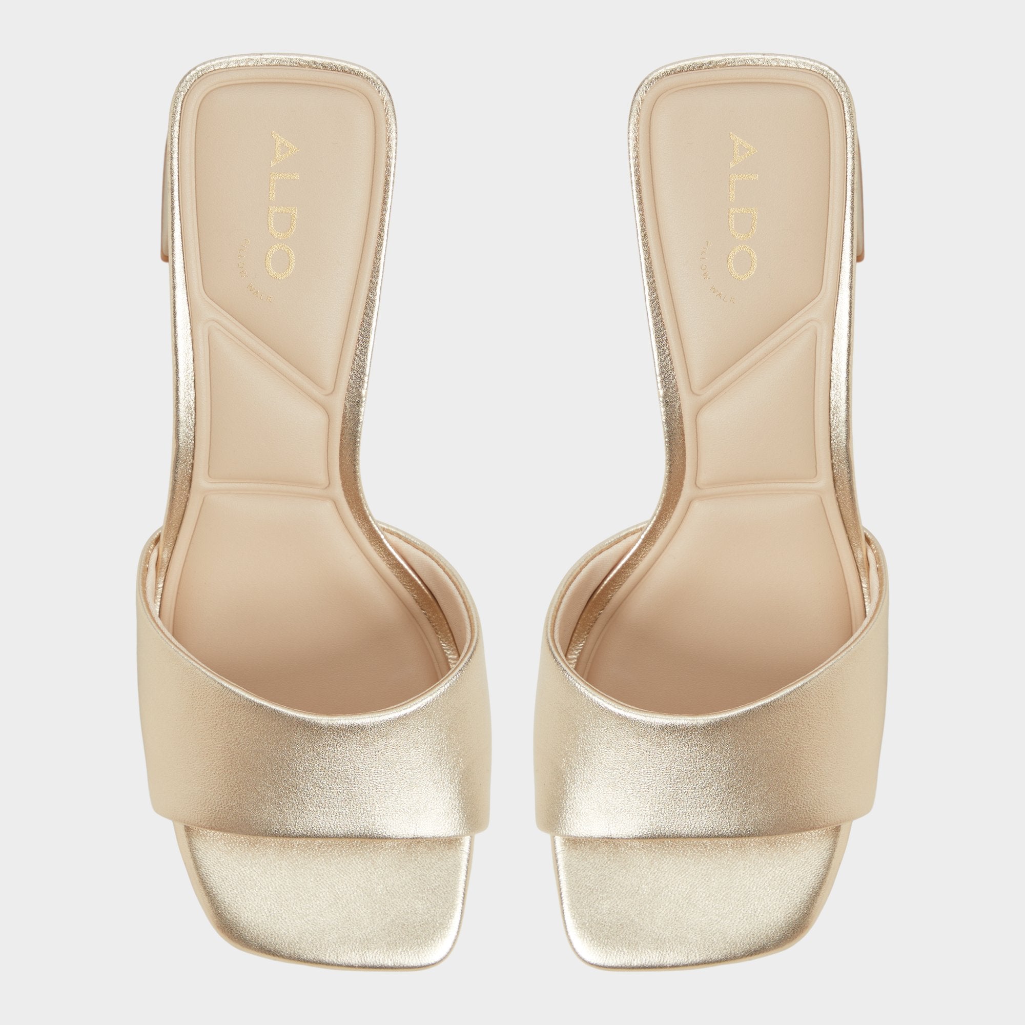 Aldo Tisha Gold Women's Heeled mules - Heeled mule, Block heel Women