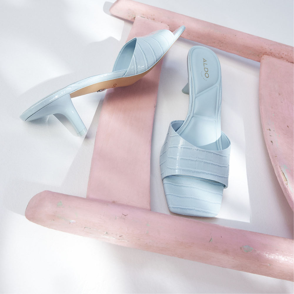 Aldo Enchanting Pastel Blue Women's Heeled mules - Heeled mule, Kitten heel Women
