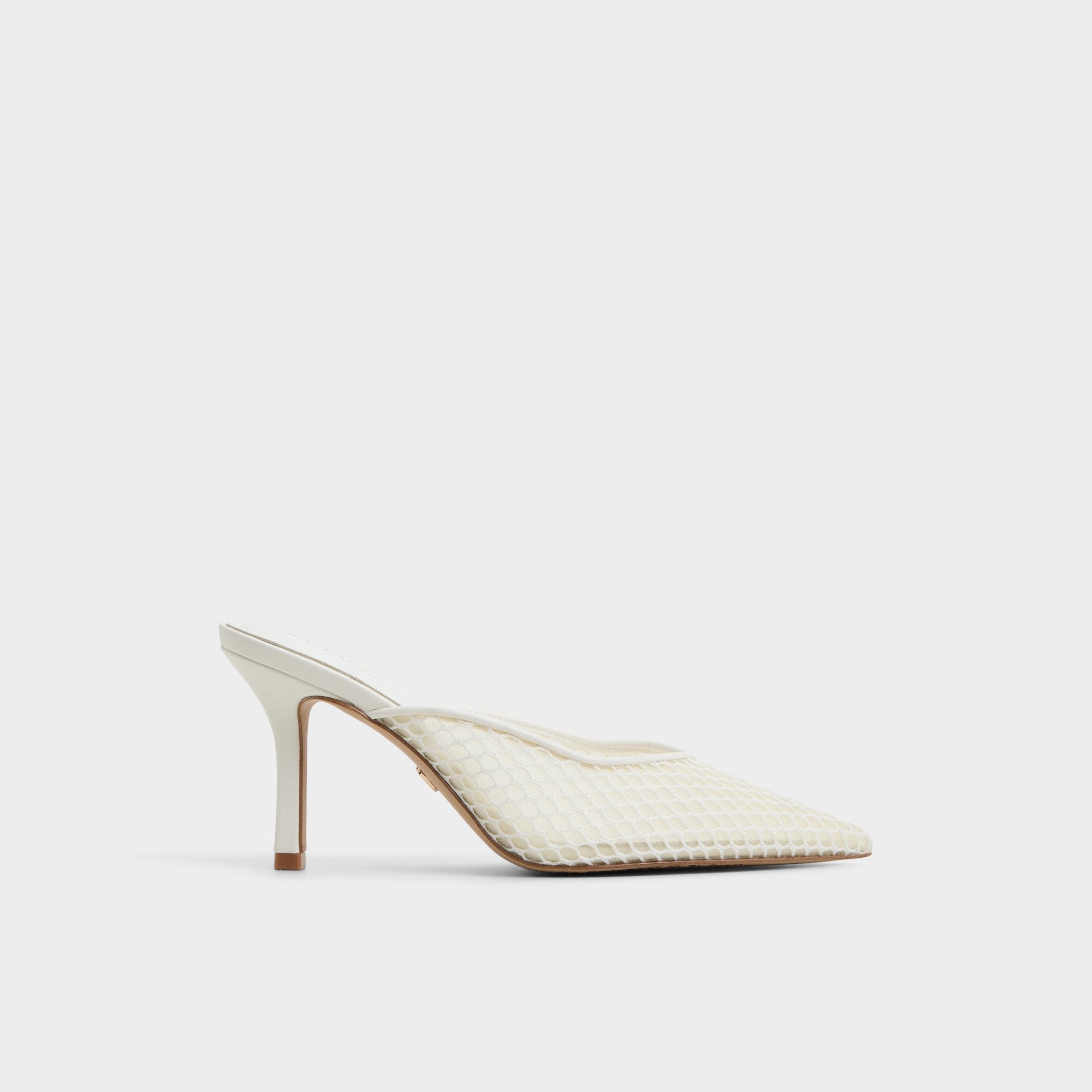 Aldo Gamilia Open White Textile Mesh Women's Kitten heels - Heeled mule, Kitten heel Women