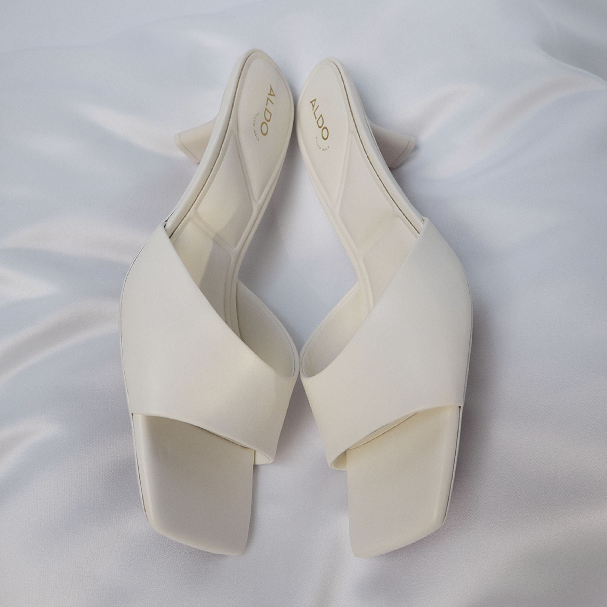 Aldo Enchanting White Women's Heeled mules - Heeled mule, Kitten heel Women