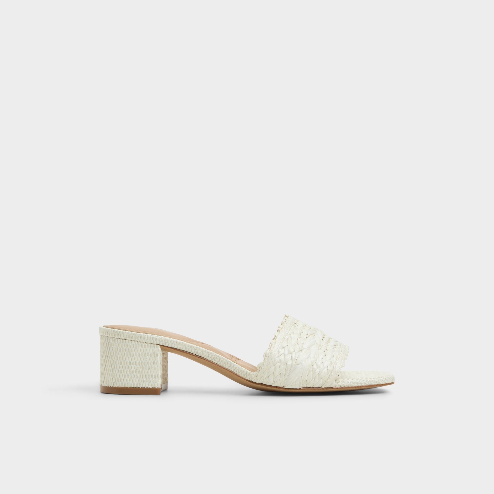 Aldo Claudina White/Bone Women's Block heels - Heeled mule, Block heel Women