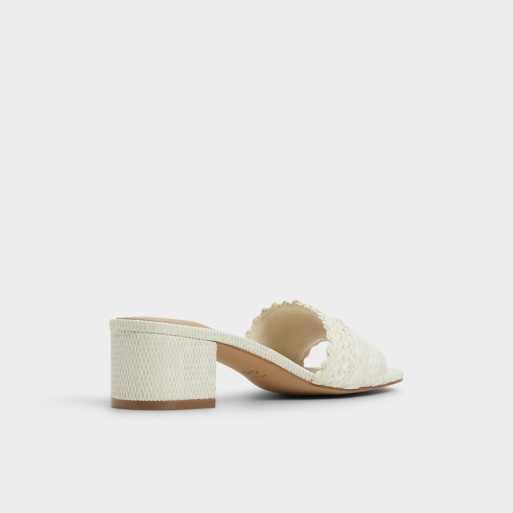 Aldo Claudina White/Bone Women's Block heels - Heeled mule, Block heel Women