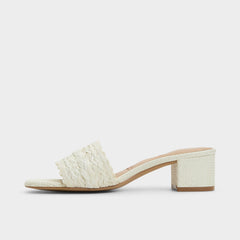 Aldo Claudina White/Bone Women's Block heels - Heeled mule, Block heel Women