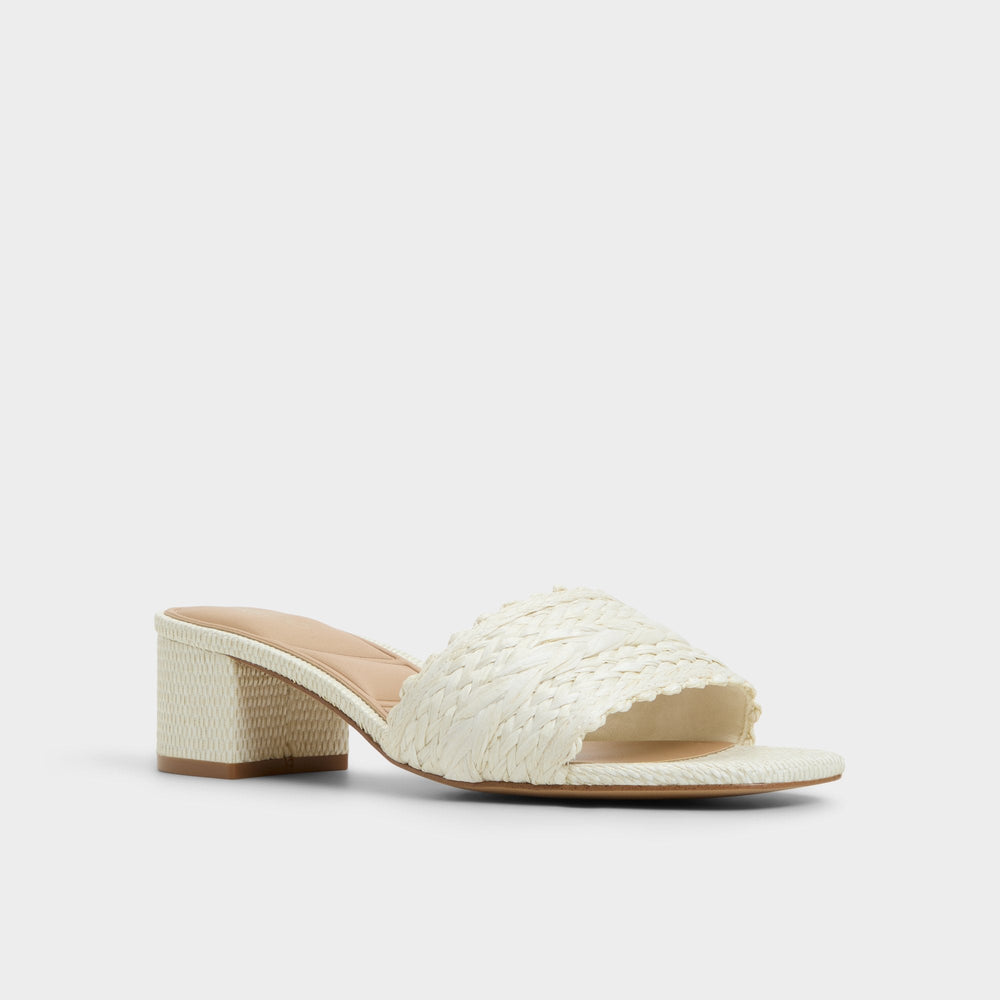 Aldo Claudina White/Bone Women's Block heels - Heeled mule, Block heel Women