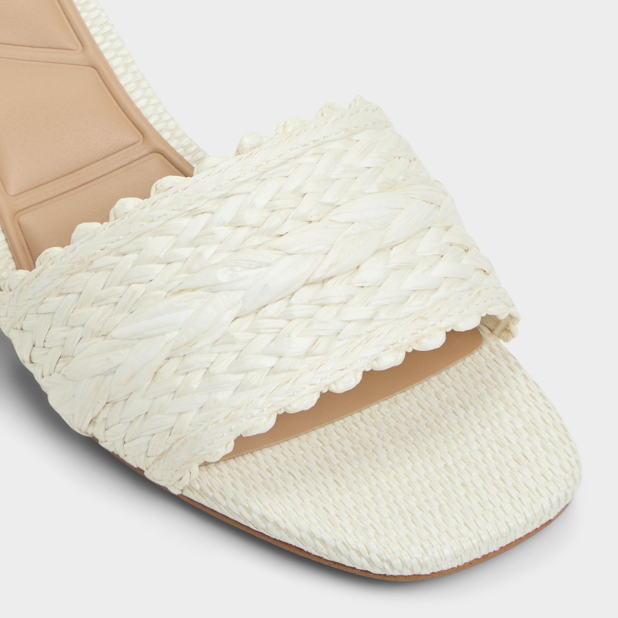 Aldo Claudina White/Bone Women's Block heels - Heeled mule, Block heel Women