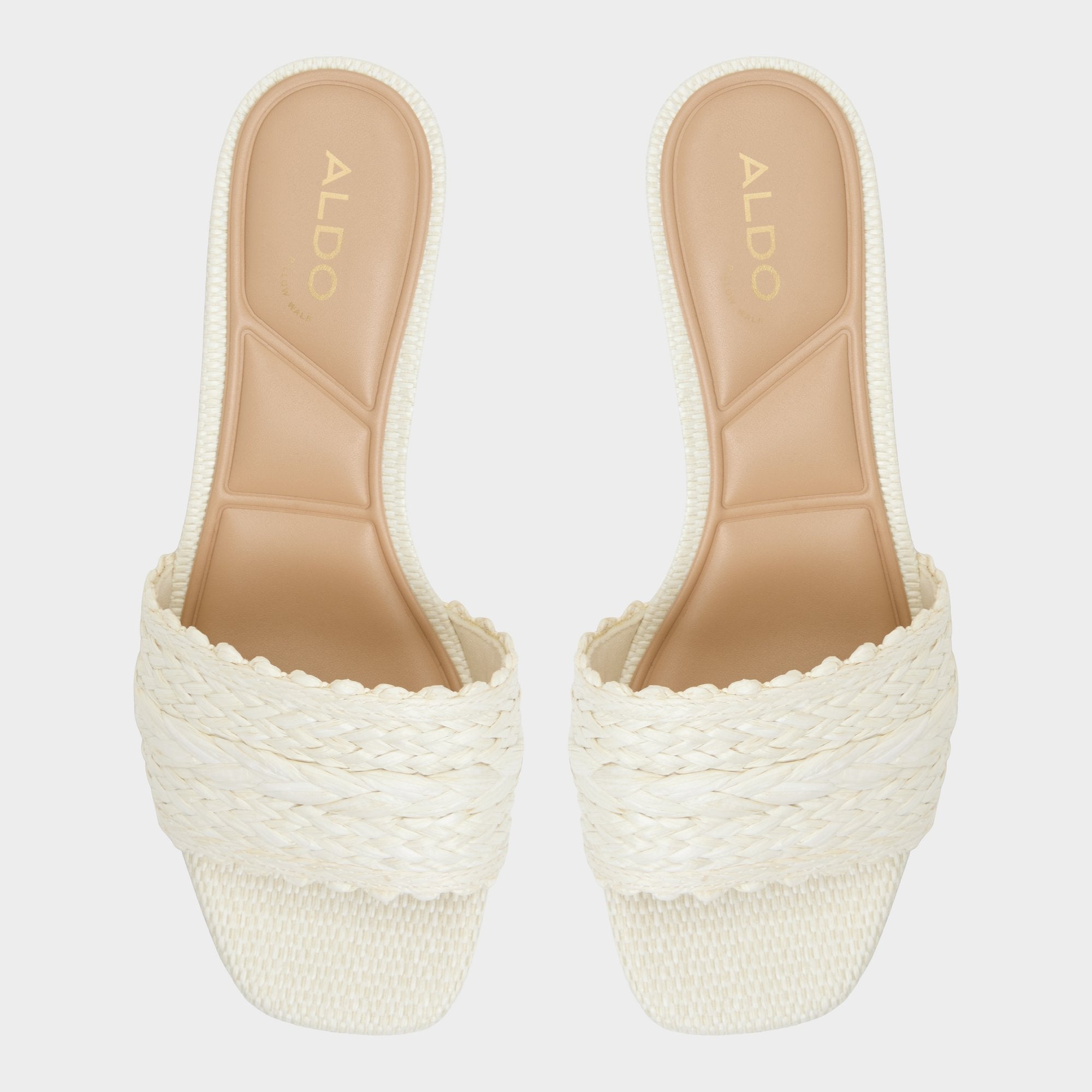 Aldo Claudina White/Bone Women's Block heels - Heeled mule, Block heel Women