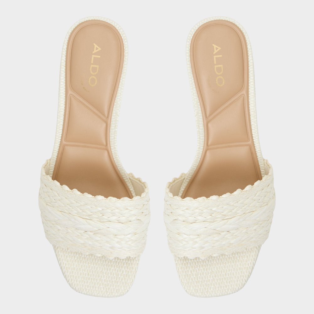 Aldo Claudina White/Bone Women's Block heels - Heeled mule, Block heel Women
