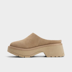 Aldo Academia Beige Women's Cold Weather Shoes - Heeled mule, Lug sole Women