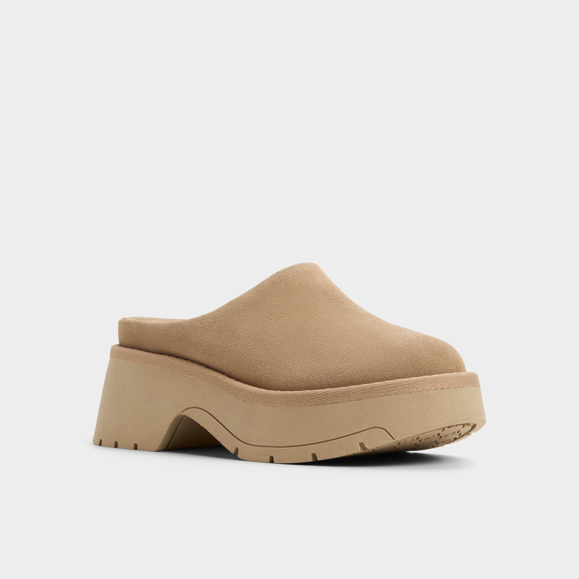 Aldo Academia Beige Women's Cold Weather Shoes - Heeled mule, Lug sole Women